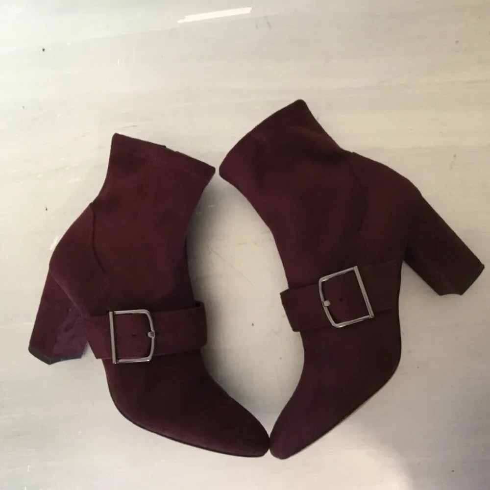 Franco Sarto  | Women's Eugenia Heeled Chic Boots | Burgundy | 7.5